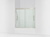 Sterling Finesse Peak 55-1/8" H sliding bath door with 5/16"-thick glass - Anodized Brushed Nickel