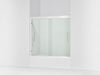 Sterling Finesse Peak 55-1/8" H sliding bath door with 5/16"-thick glass - Bright Polished Silver