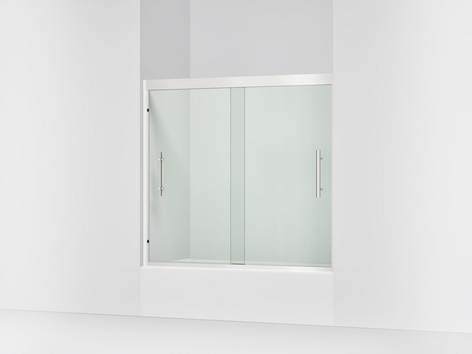 Sterling Finesse Peak 55-1/8" H sliding bath door with 5/16"-thick glass - Bright Polished Silver