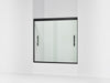 Sterling Finesse Peak 55-1/8" H sliding bath door with 5/16"-thick glass - Matte Black
