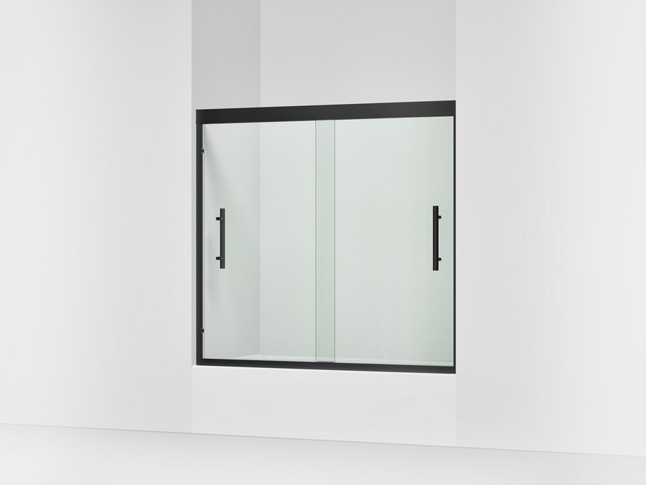 Sterling Finesse Peak 55-1/8" H sliding bath door with 5/16"-thick glass - Matte Black