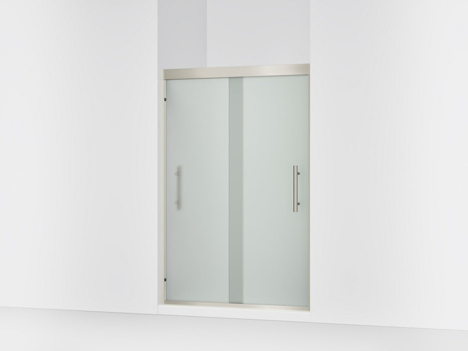 Sterling Finesse Peak 69-5/8" H sliding shower door with 5/16"-thick glass - Anodized Brushed Nickel