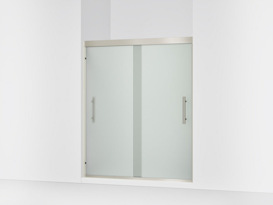 Sterling Finesse Peak 69-5/8" H sliding shower door with 5/16"-thick glass - Anodized Brushed Nickel