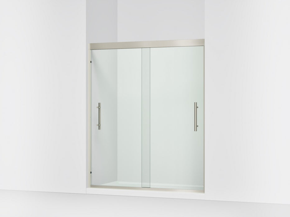 Sterling Finesse Peak 69-5/8" H sliding shower door with 5/16"-thick glass - Anodized Brushed Nickel