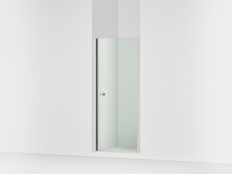 Sterling Finesse 67" H pivot shower door with 1/4"-thick glass - Anodized Brushed Nickel
