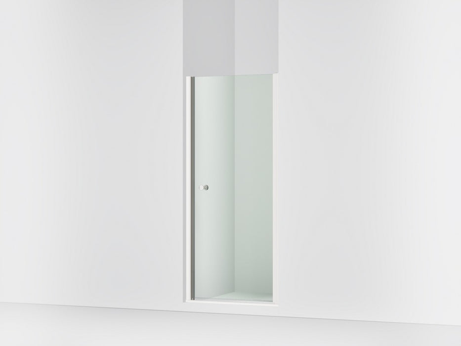 Sterling Finesse 67" H pivot shower door with 1/4"-thick glass - Bright Polished Silver