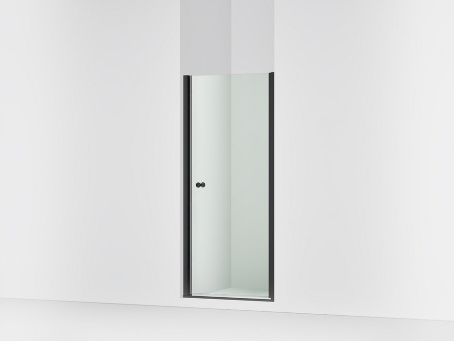 Sterling Finesse 67" H pivot shower door with 1/4"-thick glass - Matte Black