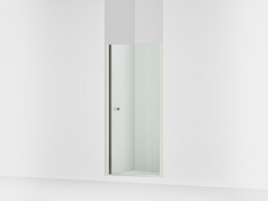 Sterling Finesse 67" H pivot shower door with 1/4"-thick glass - Anodized Brushed Nickel