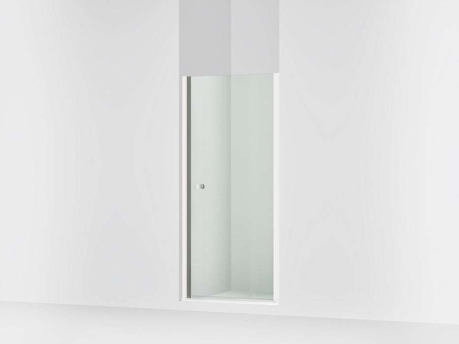 Sterling Finesse 67" H pivot shower door with 1/4"-thick glass - Bright Polished Silver