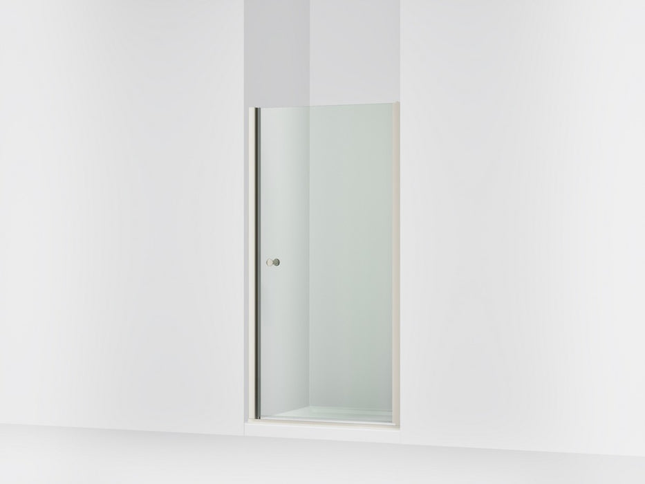 Sterling Finesse 67" H pivot shower door with 1/4"-thick glass - Anodized Brushed Nickel