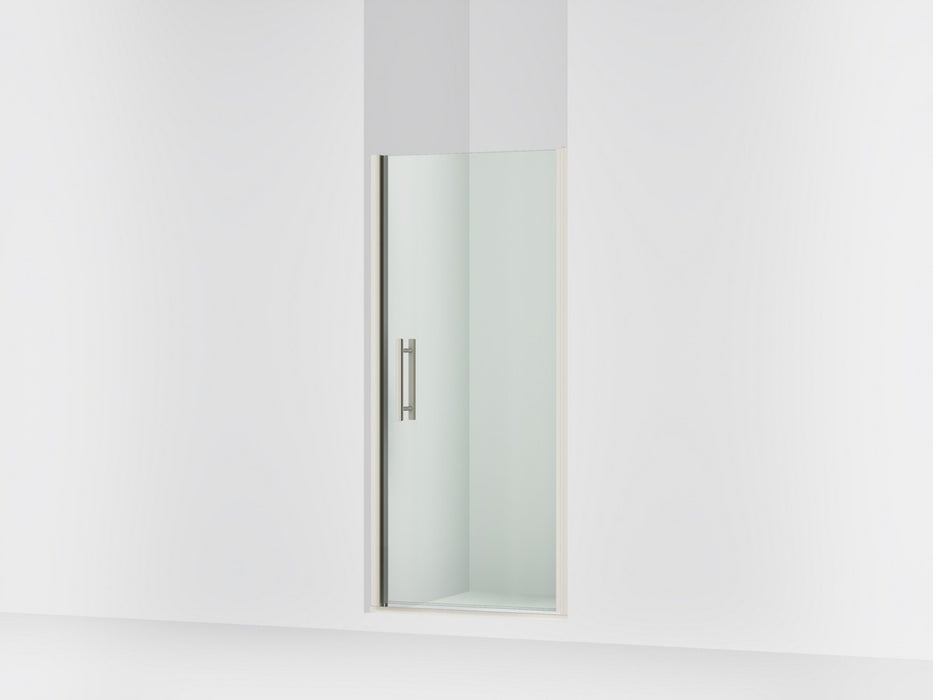 Sterling Finesse Peak 67" H pivot shower door with 5/16"-thick glass - Anodized Brushed Nickel