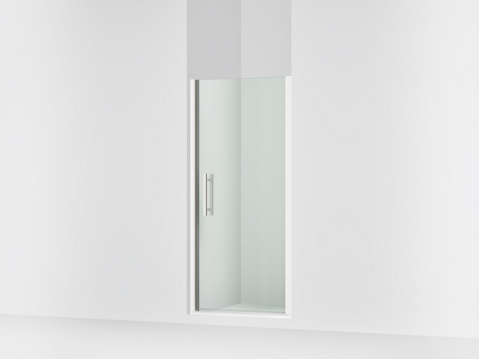 Sterling Finesse Peak 67" H pivot shower door with 5/16"-thick glass - Bright Polished Silver