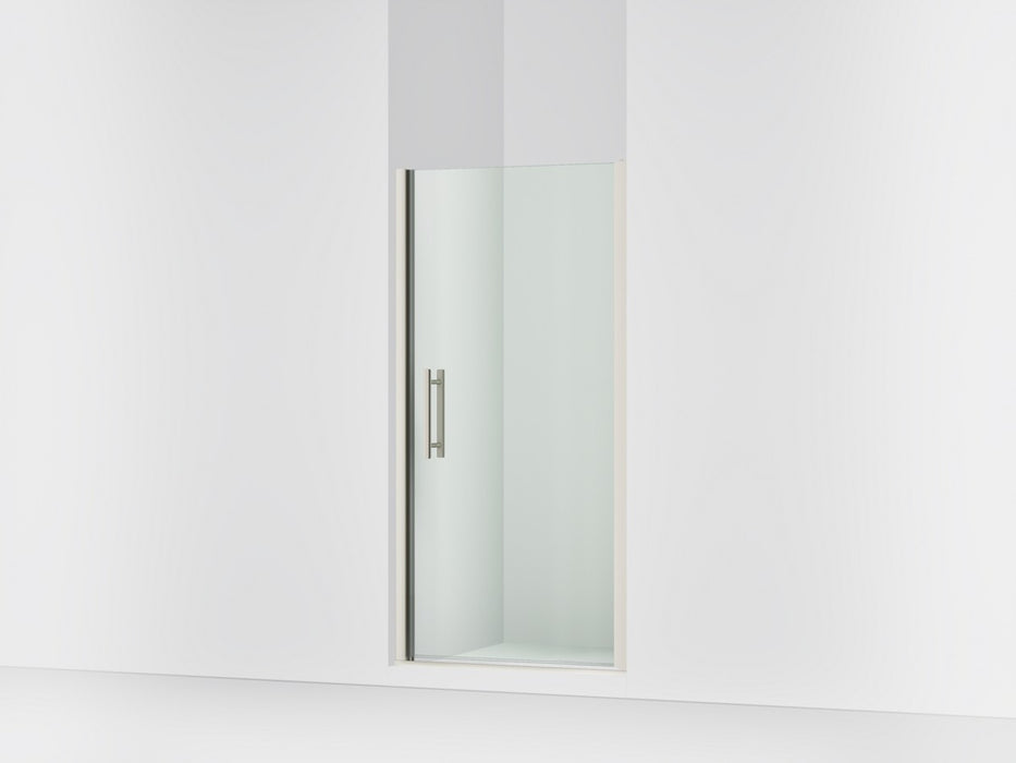 Sterling Finesse Peak 67" H pivot shower door with 5/16"-thick glass - Anodized Brushed Nickel