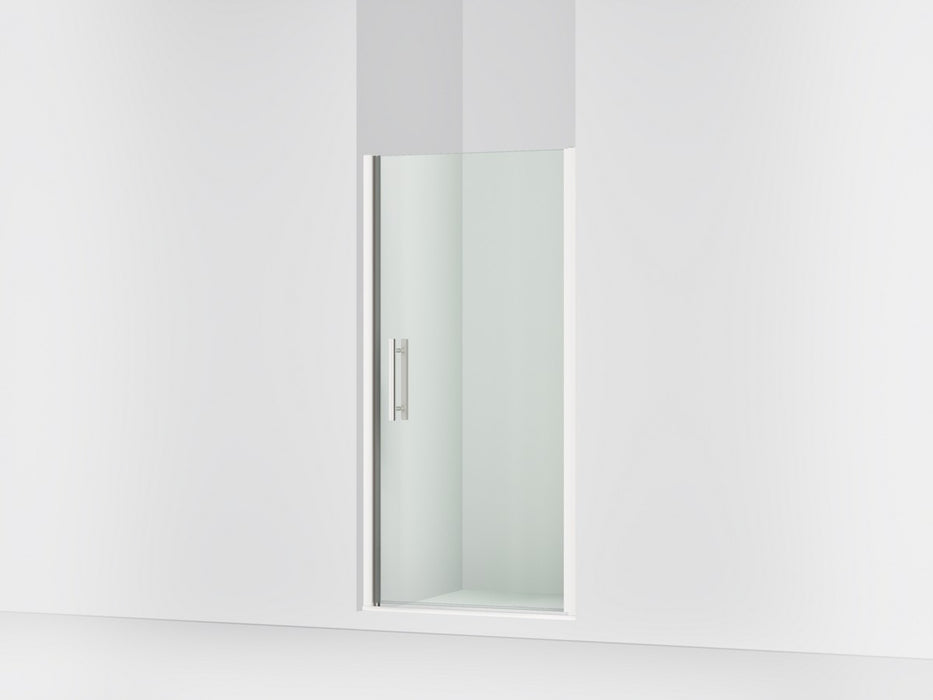 Sterling Finesse Peak 67" H pivot shower door with 5/16"-thick glass - Bright Polished Silver