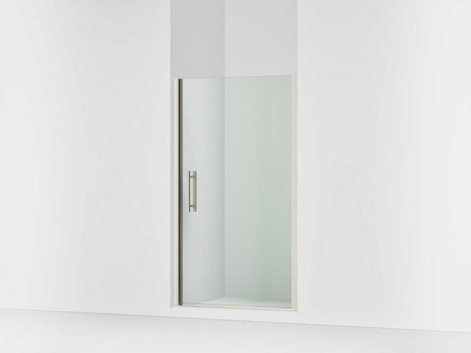 Sterling Finesse Peak 67" H pivot shower door with 5/16"-thick glass - Anodized Brushed Nickel
