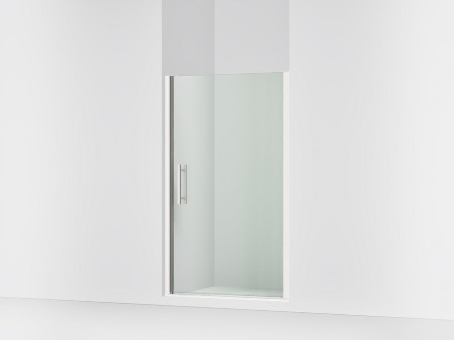 Sterling Finesse Peak 67" H pivot shower door with 5/16"-thick glass - Bright Polished Silver