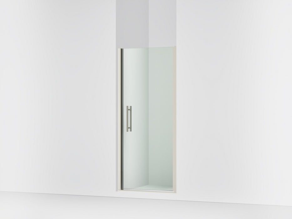 Sterling Finesse 67" H pivot shower door with 1/4"-thick glass - Anodized Brushed Nickel