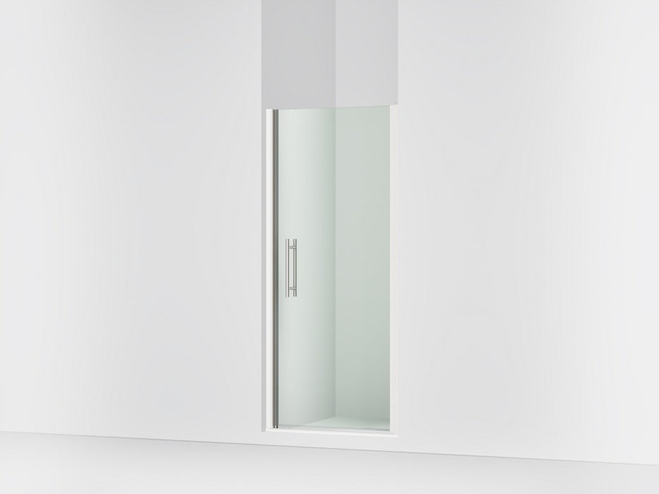 Sterling Finesse 67" H pivot shower door with 1/4"-thick glass - Bright Polished Silver
