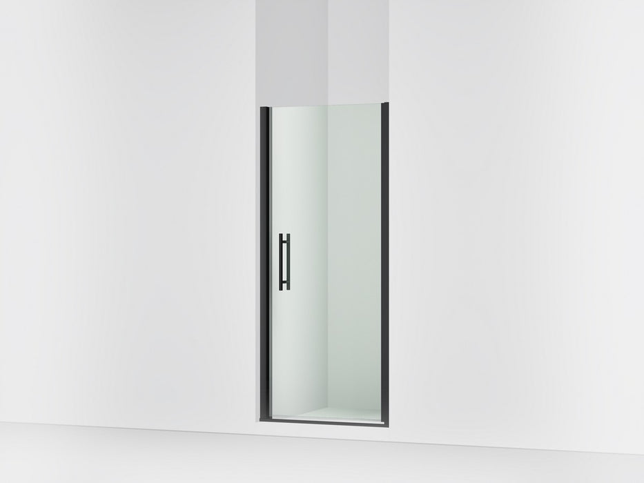 Sterling Finesse 67" H pivot shower door with 1/4"-thick glass - Matte Black