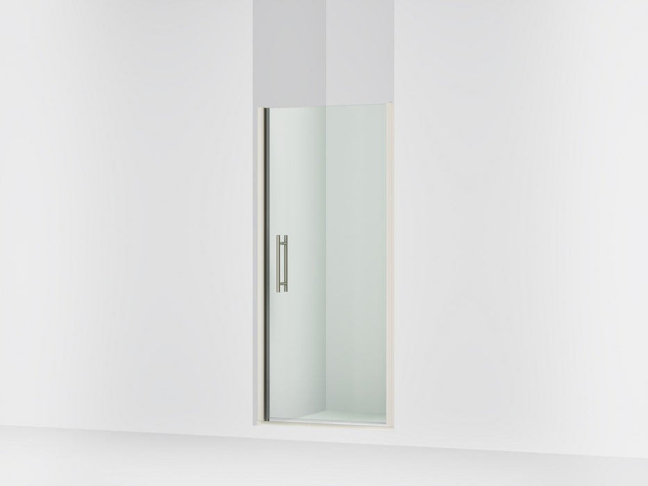 Sterling Finesse 67" H pivot shower door with 1/4"-thick glass - Anodized Brushed Nickel