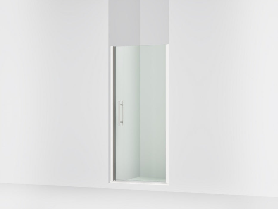Sterling Finesse 67" H pivot shower door with 1/4"-thick glass - Bright Polished Silver