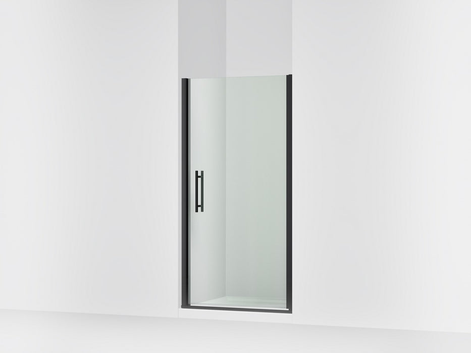 Sterling Finesse 67" H pivot shower door with 1/4"-thick glass - Matte Black