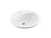 Sterling Modesto 19" round drop-In bathroom sink - White