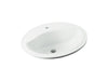 Sterling Sanibel 20" oval drop-in bathroom sink - White