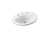 Sterling Sanibel 20" oval drop-in bathroom sink - White