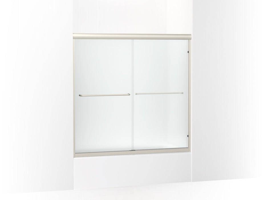 Sterling Finesse Frameless sliding bath door 54-5/8"–59-5/8" W x 57-3/4" H - Nickel