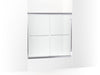 Sterling Finesse Frameless sliding bath door 54-5/8"–59-5/8" W x 57-3/4" H - Silver