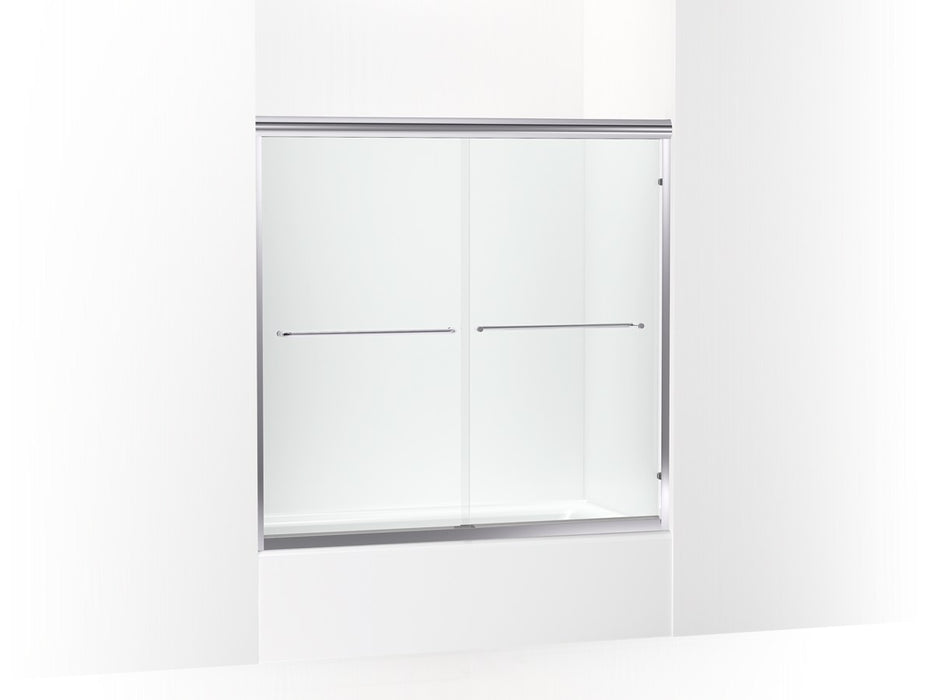 Sterling Finesse Frameless sliding bath door 54-5/8"–59-5/8" W x 57-3/4" H - Silver