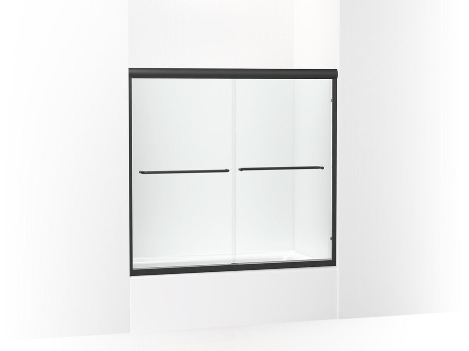 Sterling Finesse Frameless sliding bath door 54-5/8"–59-5/8" W x 55-3/16" H - Matte Black