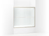 Sterling Finesse Frameless sliding bath door 54-5/8"–59-5/8" W x 55-3/16" H - Nickel