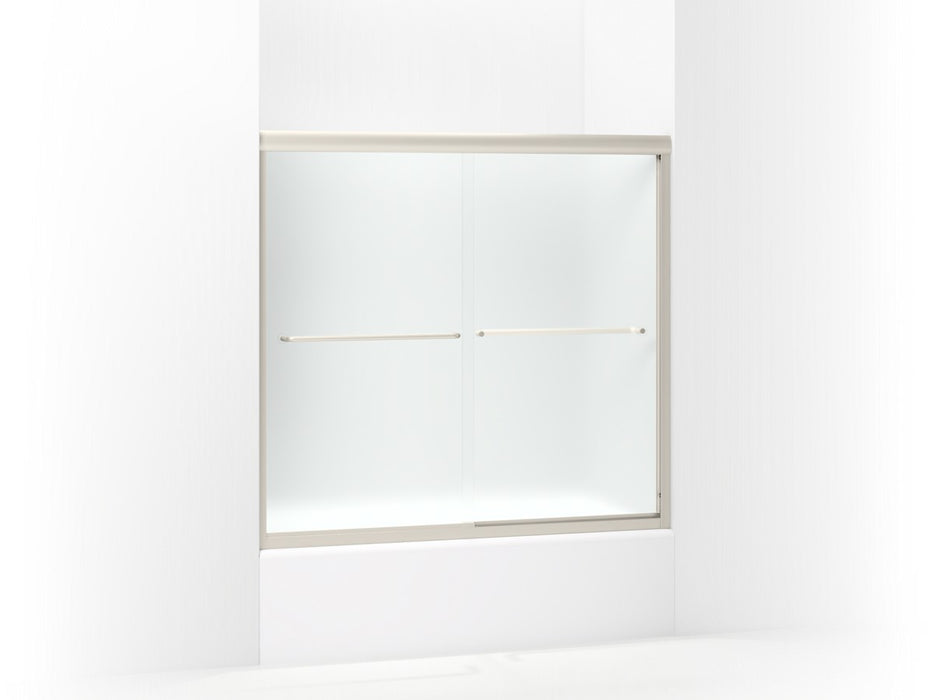 Sterling Finesse Frameless sliding bath door 54-5/8"–59-5/8" W x 55-3/16" H - Nickel