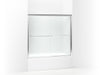 Sterling Finesse Frameless sliding bath door 54-5/8"–59-5/8" W x 55-3/16" H - Silver