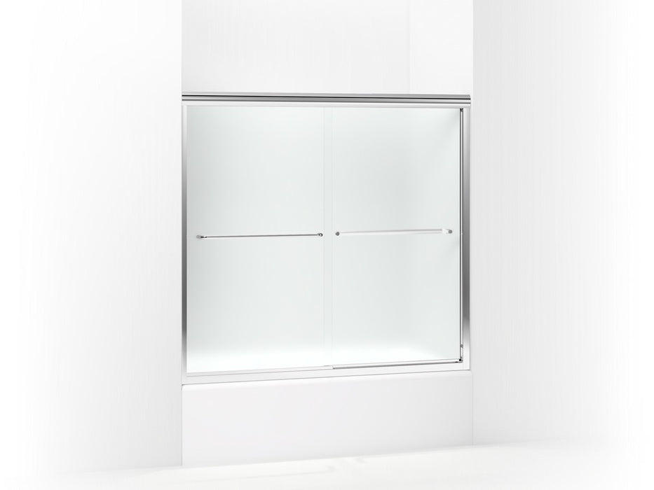 Sterling Finesse Frameless sliding bath door 54-5/8"–59-5/8" W x 55-3/16" H - Silver