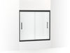 Sterling Finesse Peak 55-1/2" H frameless sliding bath door with 5/16"-thick glass - Matte Black