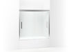 Sterling Finesse Peak 55-1/2" H frameless sliding bath door with 5/16"-thick glass - Silver