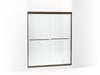 Sterling Finesse Frameless sliding shower door 54-5/8"–59-5/8" W x 69-3/4" H - Deep Bronze