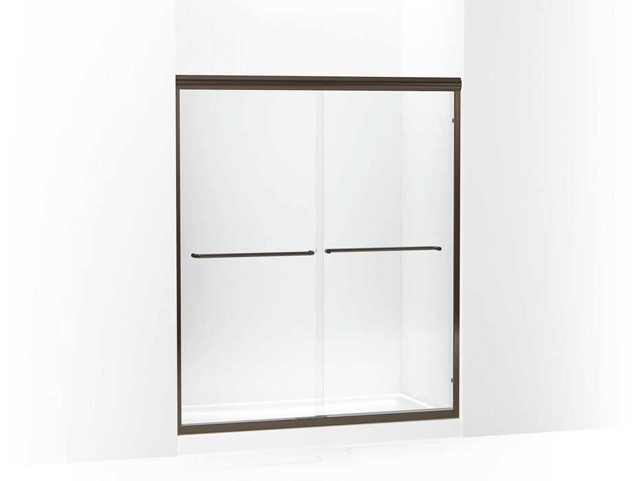 Sterling Finesse Frameless sliding shower door 54-5/8"–59-5/8" W x 69-3/4" H - Deep Bronze