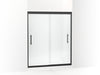 Sterling Finesse Peak Frameless sliding shower door 56-5/8"–59-5/8" W x 70-1/16" H - Matte Black