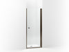 Sterling Finesse Headerless frameless pivot shower door 33" max opening x 67" H - Deep Bronze