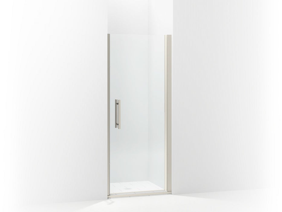 Sterling Finesse Peak Headerless frameless pivot shower door 30" max opening x 67" H - Nickel