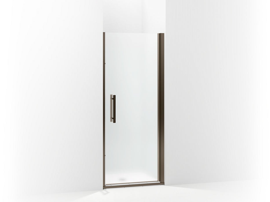 Sterling Finesse Peak Headerless frameless pivot shower door 33" max opening x 67" H - Deep Bronze