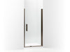 Sterling Finesse Peak Headerless frameless pivot shower door 39" max opening x 67" H - Deep Bronze