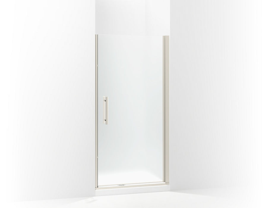 Sterling Finesse Peak Headerless frameless pivot shower door 39" max opening x 67" H - Nickel
