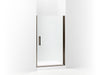 Sterling Finesse Peak Headerless frameless pivot shower door 42" max opening x 67" H - Deep Bronze