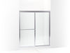 Sterling Deluxe 65-1/2" H sliding shower door with 1/8"-thick glass - Silver