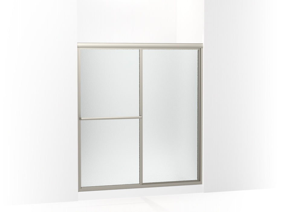 Sterling Deluxe 65-1/2" H sliding shower door with 1/8"-thick glass - Nickel